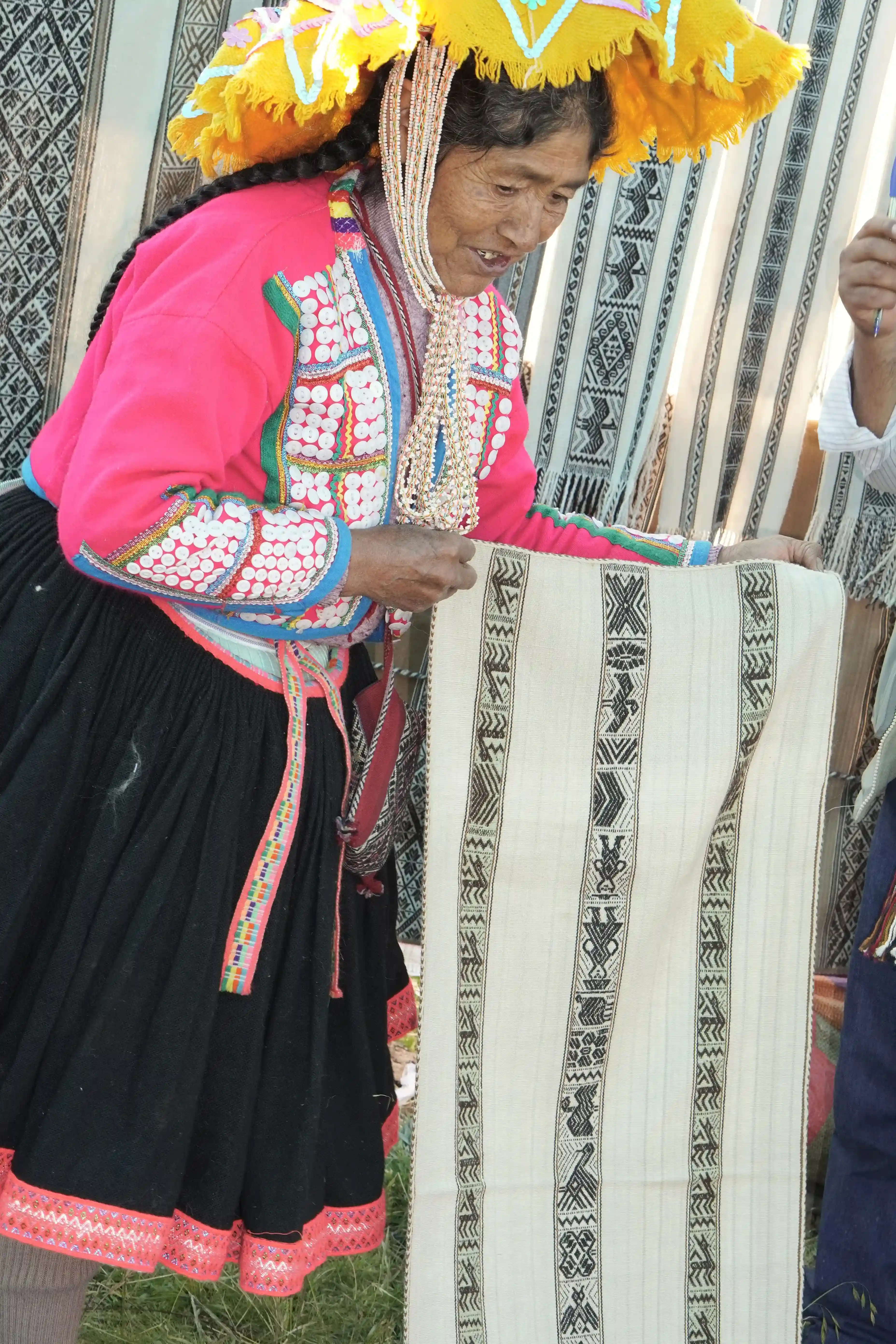 Close-up of alpaca weave texture
